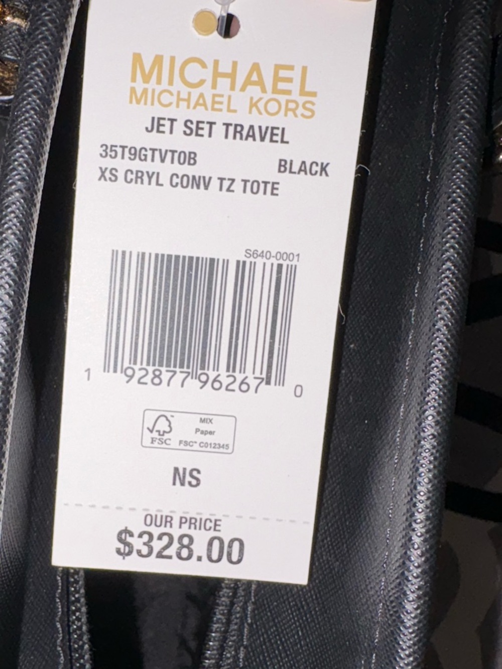 Michael Kors Black MK Signature Tote with Gold Accents - Picture 8 of 13